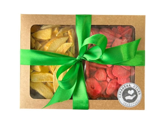 Dárková krabička – mrazem sušené jahody a mango 75 g Dárková krabička – mrazem sušené jahody a mango 75 g